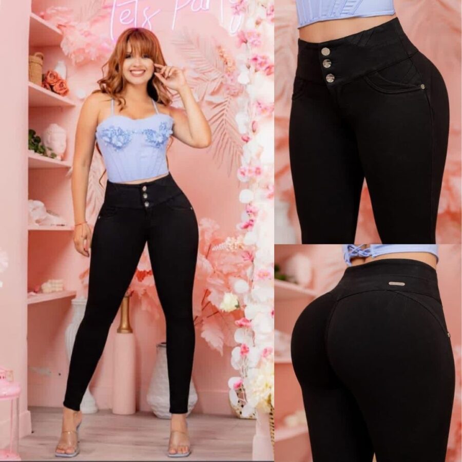 Jeans Push Up Negro By Jessica