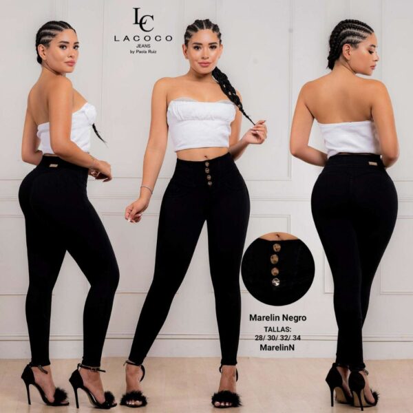 Jeans Push Up Negro Basic By Jessica