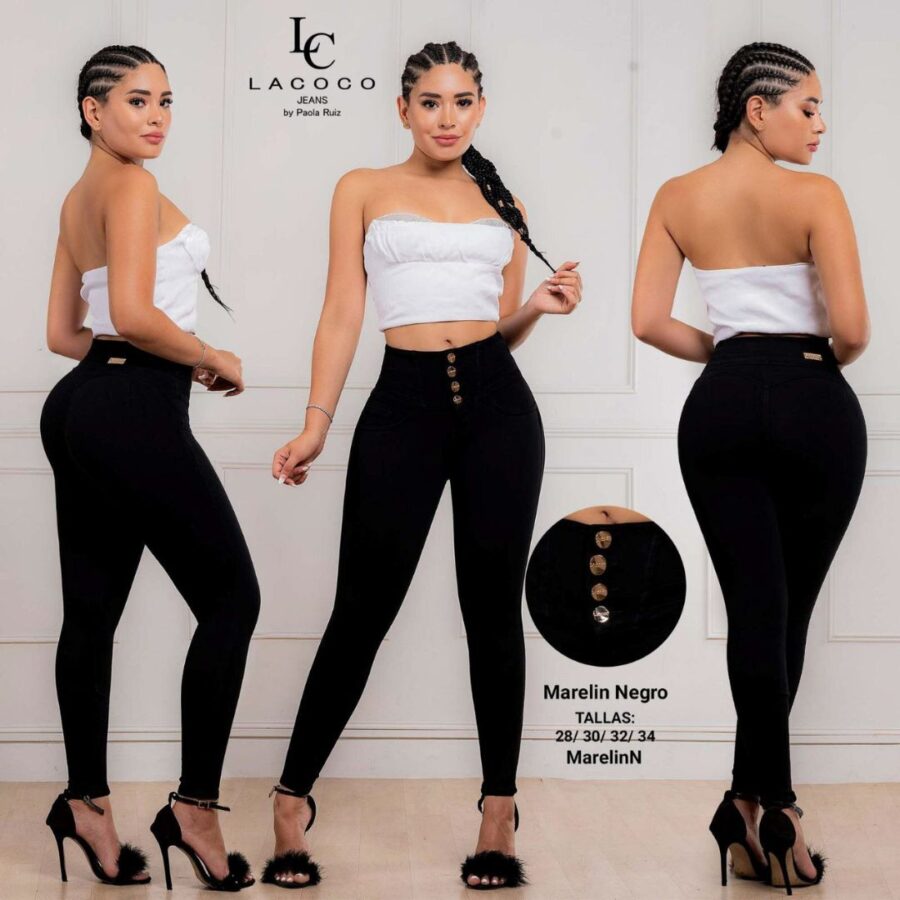 Jeans Push Up Negro Basic By Jessica